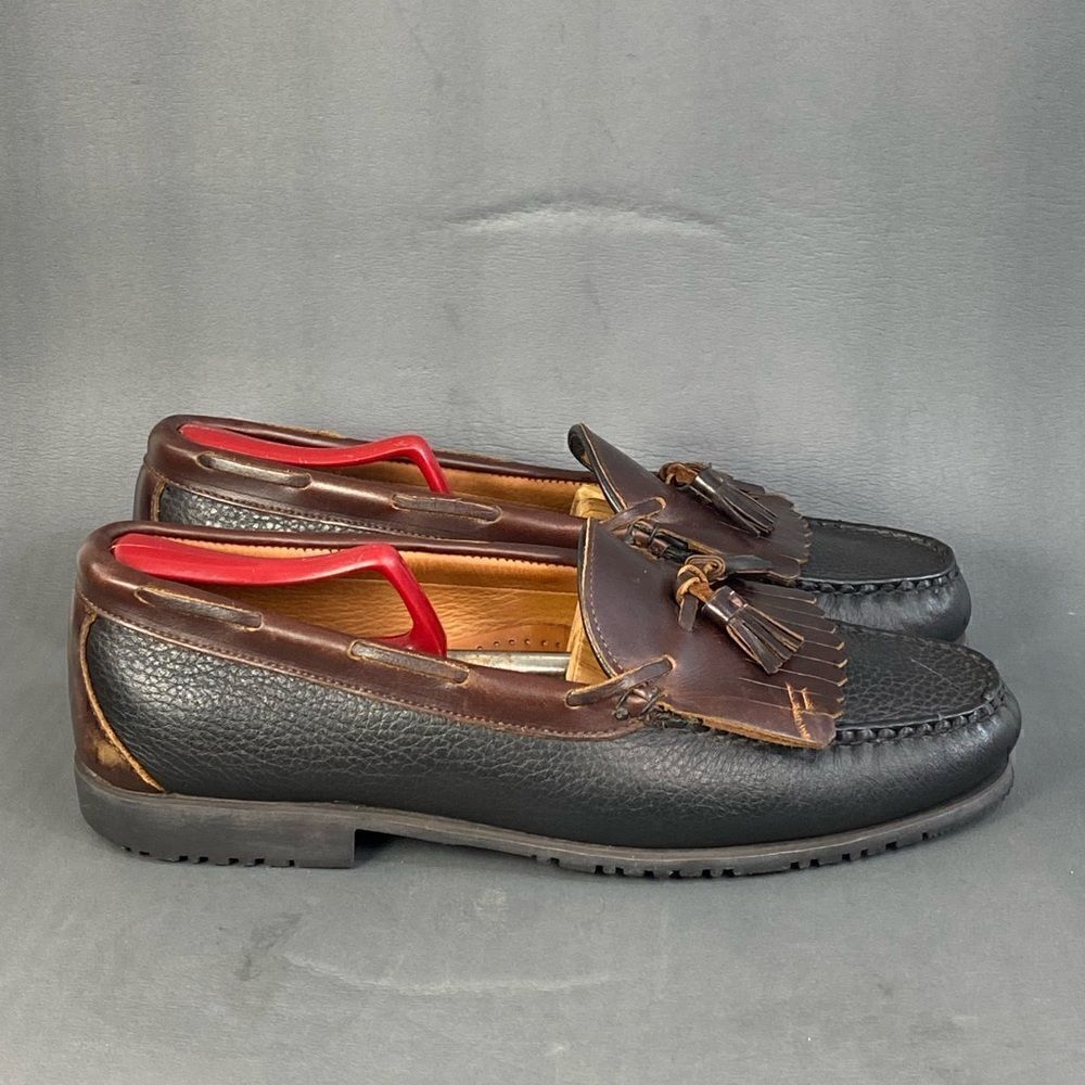 Allen Edmonds NASHUA ~ Loafers Black/Brown Leather Tassel Men’s Shoes Size 11